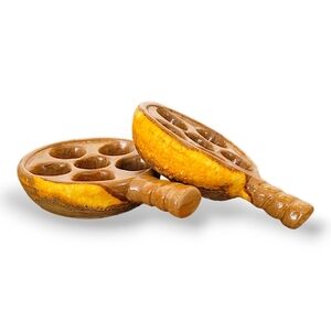 Laurentian Pottery Escargot Dishes Pair 1960s Fat Lava MCM Canada